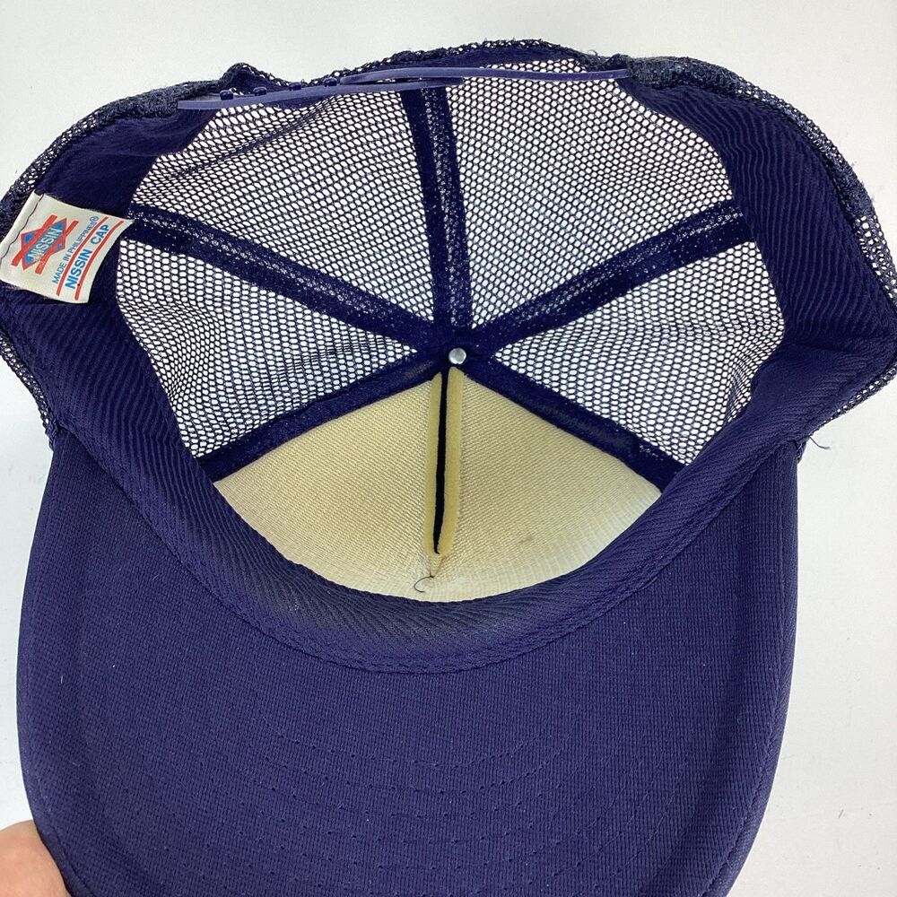 Vintage FBI Trucker Hat Nissin Blue Snapback Cap Federal Bureau Investigation - Picture 4 of 7